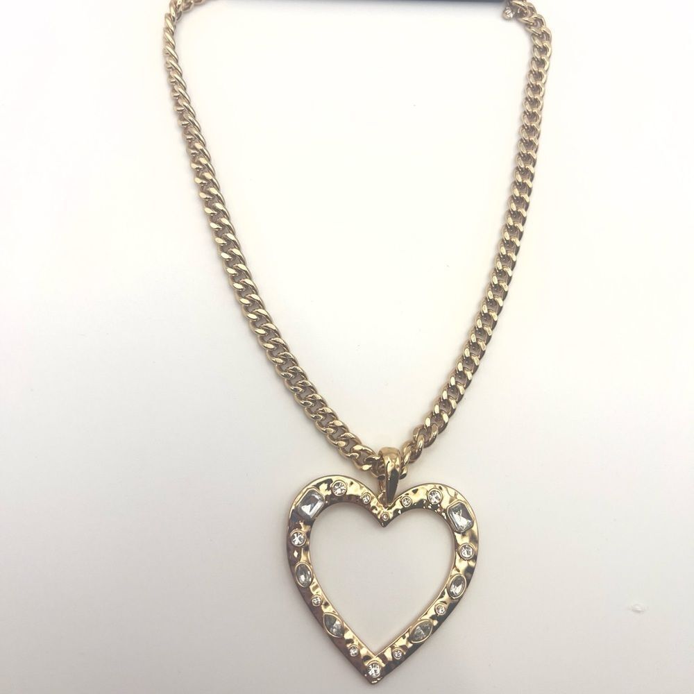 Melrose and Market Gold Heart Necklace with Multicolor Gems - Picture 8 of 11